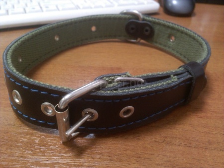 Ошейник кожа+брезент 30мм 2-х слойный безразмерный 60-62см/40885 Ошейник кожа+брезент 30мм 2-х слойный безразмерный 60-62см/40885