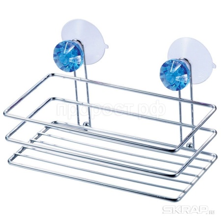 Полка д/ванной подвес. Бриллиант на присосках 19,5*10*10,5см металл 310777