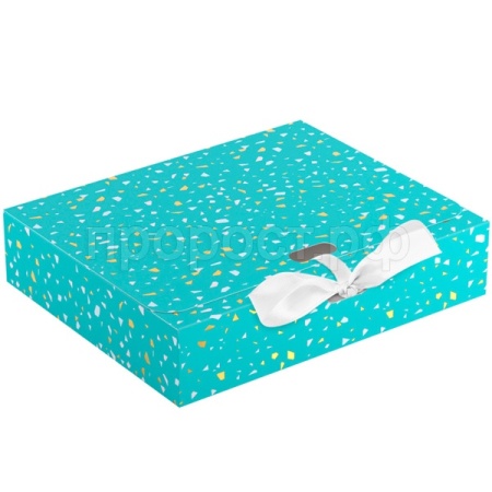 Коробка складная подарочная "Terrazzo" (22*18*5см) с лентой, отд фольгой MESHU /Рельеф