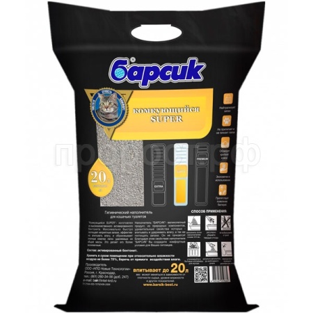 Наполнитель Барсик SUPER комкующийся 20л Наполнитель Барсик SUPER комкующийся 20л