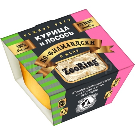 Кошки ZooRing рагу желе индейка/лосось по-фламандски д/кошек и котят ж/б 75гр/12шт/521657 Кошки ZooRing рагу желе индейка/лосось по-фламандски д/кошек и котят ж/б 75гр/12шт/521657