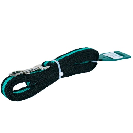 Поводок капрон 20мм*1,5м черный с зелёной полосой  DONBARON Поводок капрон 20мм*1,5м черный с зелёной полосой  DONBARON