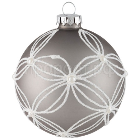 Шар Орхидея 8см серебряный 108552