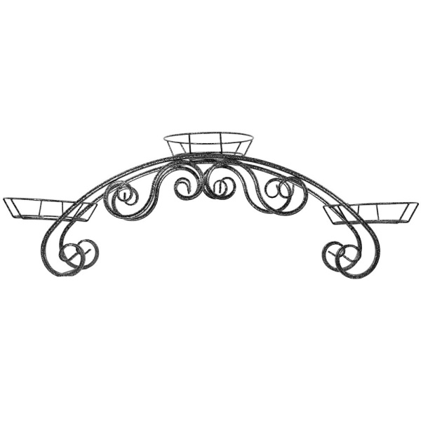 Подставка РЗДИ Дуга ажурная 3 горшка серебро