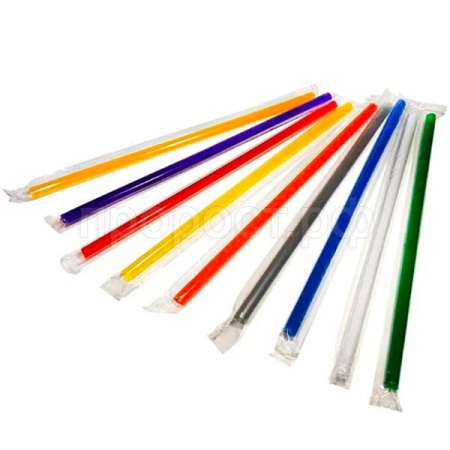 ПОС40253 Трубочки прямые 240*8мм (250шт) цветные /20шт/