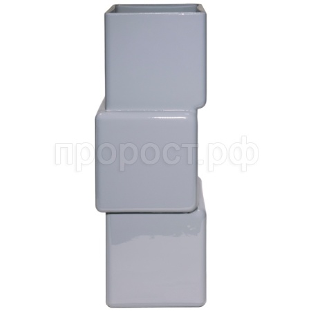 Ваза Квадрат Смещенный h30 10*10см серый глян 6360/300С-241/072990