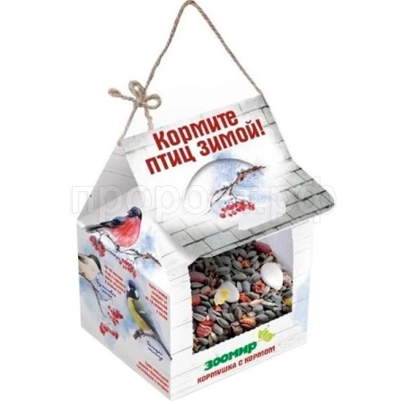 Кормушка с кормом для уличных птиц 