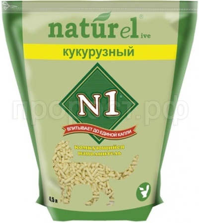 Наполнитель Naturel №1 Кукурузный комкующийся  4,5л  Наполнитель Naturel №1 Кукурузный комкующийся  4,5л