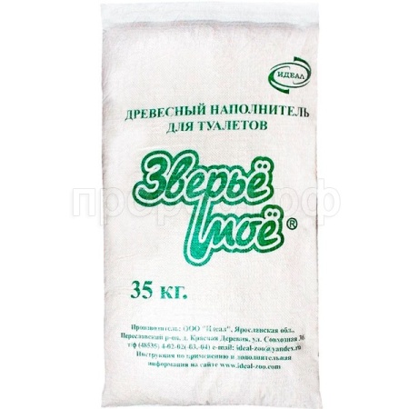 Наполнитель Зверье мое 35кг (105л) древесный мелкие гранулы Наполнитель Зверье мое 35кг (105л) древесный мелкие гранулы