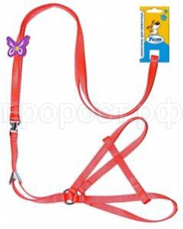 Комплект для собак поводок 1,2*120см+ошейник 35*60см нейлон бабочка/ГШ16/Евро