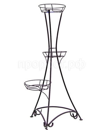 Подставка РЗДИ на 3 горшка круглый прут графит 103