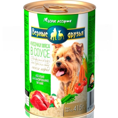 Корм для собак Верные друзья 415гр СОУС мясное ассорти  Корм для собак Верные друзья 415гр СОУС мясное ассорти