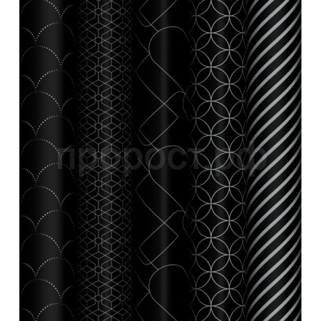 Упаковочная бумага 70*100см "Pattern on black", 80г/м2, глянц.  MESHU/358115/Рельеф
