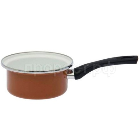 Ковш 1л эмаль цил. коричневая /белая 1-4410400 /4шт/Omelia           