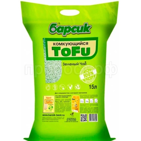 Наполнитель Барсик Тофу зеленый чай 15л/1шт/92087 Наполнитель Барсик Тофу зеленый чай 15л/1шт/92087