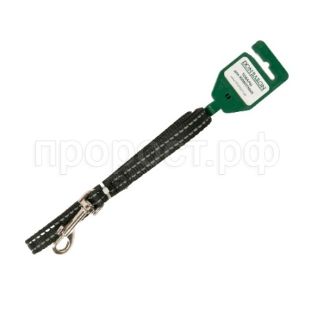 Поводок капрон 15мм*1,5м черный  со светоотражающими полосами DONBARON