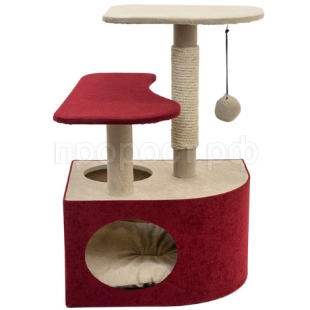 Когтеточка Домик ВЕЛЬВЕТ угловая со ступеньками джут беленый,вельвет 48*51*71см/83473бордо/Дарэленд Когтеточка Домик ВЕЛЬВЕТ угловая со ступеньками джут беленый,вельвет 48*51*71см/83473бордо/Дарэленд
