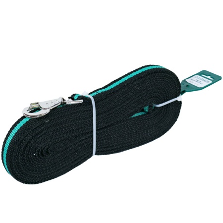 Поводок капрон 20мм*10м черный с зелёной полосой  DONBARON Поводок капрон 20мм*10м черный с зелёной полосой  DONBARON