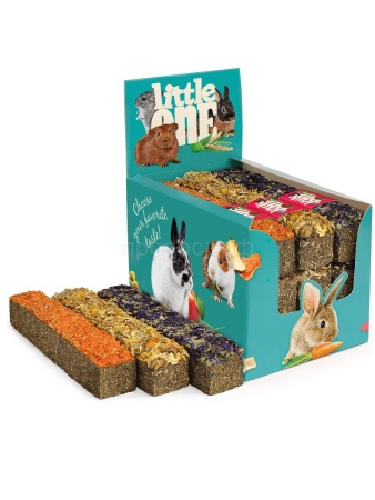 Лакомство д/грыз Палочка Литтл Ван из луговых трав с топпингом ассорти 85г/9шт/32370